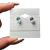 Sterling Silver Gemstone Studs - Crystal Earrings - Natural Gemstone Silver Studs