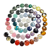 Gemstone Coin - Mini Crystal Worry Stone - Pocket Stone