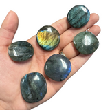 Gemstone Coin - Mini Crystal Worry Stone - Pocket Stone
