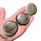 Gemstone "Cookie" - Crystal Flat Stone - Crystal Worry Stone - Gemstone Palm Stone