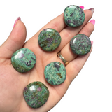 Gemstone Coin - Mini Crystal Worry Stone - Pocket Stone
