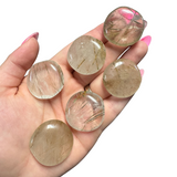 Gemstone Coin - Mini Crystal Worry Stone - Pocket Stone