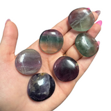 Gemstone Coin - Mini Crystal Worry Stone - Pocket Stone