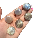 Gemstone Coin - Mini Crystal Worry Stone - Pocket Stone