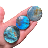 Gemstone "Cookie" - Crystal Flat Stone - Crystal Worry Stone - Gemstone Palm Stone