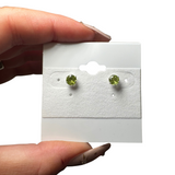 Sterling Silver Gemstone Studs - Crystal Earrings - Natural Gemstone Silver Studs