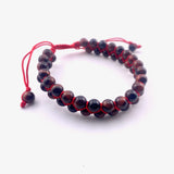 Stacked Braided Red Tigers Eye Bracelet, Red Tigers Eye Corded Bracelet, Red Tigers Eye Adjustable Bracelet, B-102