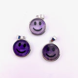 Amethyst Smile Pendant, Silver Plated Amethyst Pendant, Happy Amethyst Pendant, Dainty Amethyst Smile Charm, B-89