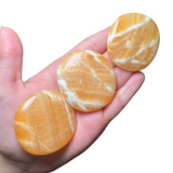 Gemstone "Cookie" - Crystal Flat Stone - Crystal Worry Stone - Gemstone Palm Stone