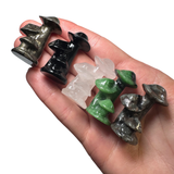 Mini Mushroom Bundle Carving - Gemstone Mushroom Carving - Crystal Mushrooms