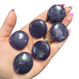 Gemstone Coin - Mini Crystal Worry Stone - Pocket Stone