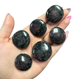 Gemstone Coin - Mini Crystal Worry Stone - Pocket Stone