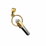 18k Gold Dangle Gemstone Pendant - 2 Gemstones - Sterling Silver Natural Gemstone Pendant