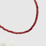 3mm Faceted Gemstone Necklace, Dainty Crystal Necklace, Natural Gemstone Necklace, Facet Gemstone Necklace