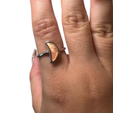 Sterling Silver Adjustable Gemstone Ring - Over 90 Options - Natural Crystal Ring