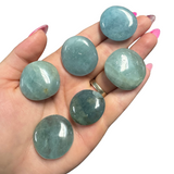 Gemstone Coin - Mini Crystal Worry Stone - Pocket Stone