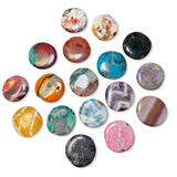 Gemstone "Cookie" - Crystal Flat Stone - Crystal Worry Stone - Gemstone Palm Stone