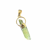 18k Gold Dangle Gemstone Pendant - 2 Gemstones - Sterling Silver Natural Gemstone Pendant