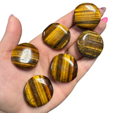Gemstone Coin - Mini Crystal Worry Stone - Pocket Stone