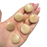 Gemstone Coin - Mini Crystal Worry Stone - Pocket Stone