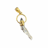18k Gold Dangle Gemstone Pendant - 2 Gemstones - Sterling Silver Natural Gemstone Pendant