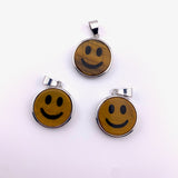 Tigers Eye Smile Pendant, Silver Plated Tigers Eye Pendant, Happy Tigers Eye Pendant, Dainty Tigers Eye Smile Charm, B-92