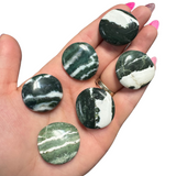 Gemstone Coin - Mini Crystal Worry Stone - Pocket Stone