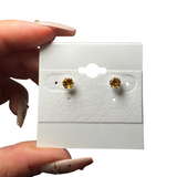 Sterling Silver Gemstone Studs - Crystal Earrings - Natural Gemstone Silver Studs