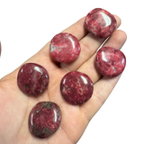 Gemstone Coin - Mini Crystal Worry Stone - Pocket Stone