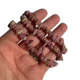 Rhodonite Chip Bracelet, Polished Rhodonite Chip Bracelet, Natural Rhodonite Chip Bracelet, GE-65