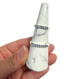 Sterling Silver Dainty Gemstone Ring - Natural Crystal Ring - Sterling Faceted Gemstone Ring