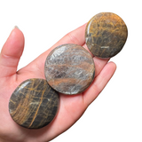 Gemstone "Cookie" - Crystal Flat Stone - Crystal Worry Stone - Gemstone Palm Stone