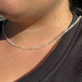 3mm Faceted Gemstone Necklace, Dainty Crystal Necklace, Natural Gemstone Necklace, Facet Gemstone Necklace