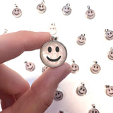 Rose Quartz Smile Pendant, Silver Plated Rose Quartz Pendant, Happy Rose Quartz Pendant, Dainty Rose Quartz Smile Charm, B-95