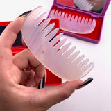 Chalcedony Comb Carving with Case, Gemstone Comb Carving, Chalcedony Hair Comb, B-32