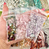 25pc Natural Stone Chip Set, Mini Crystal Chips Set, Gemstone Chip Set