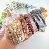 25pc Natural Stone Chip Set, Mini Crystal Chips Set, Gemstone Chip Set