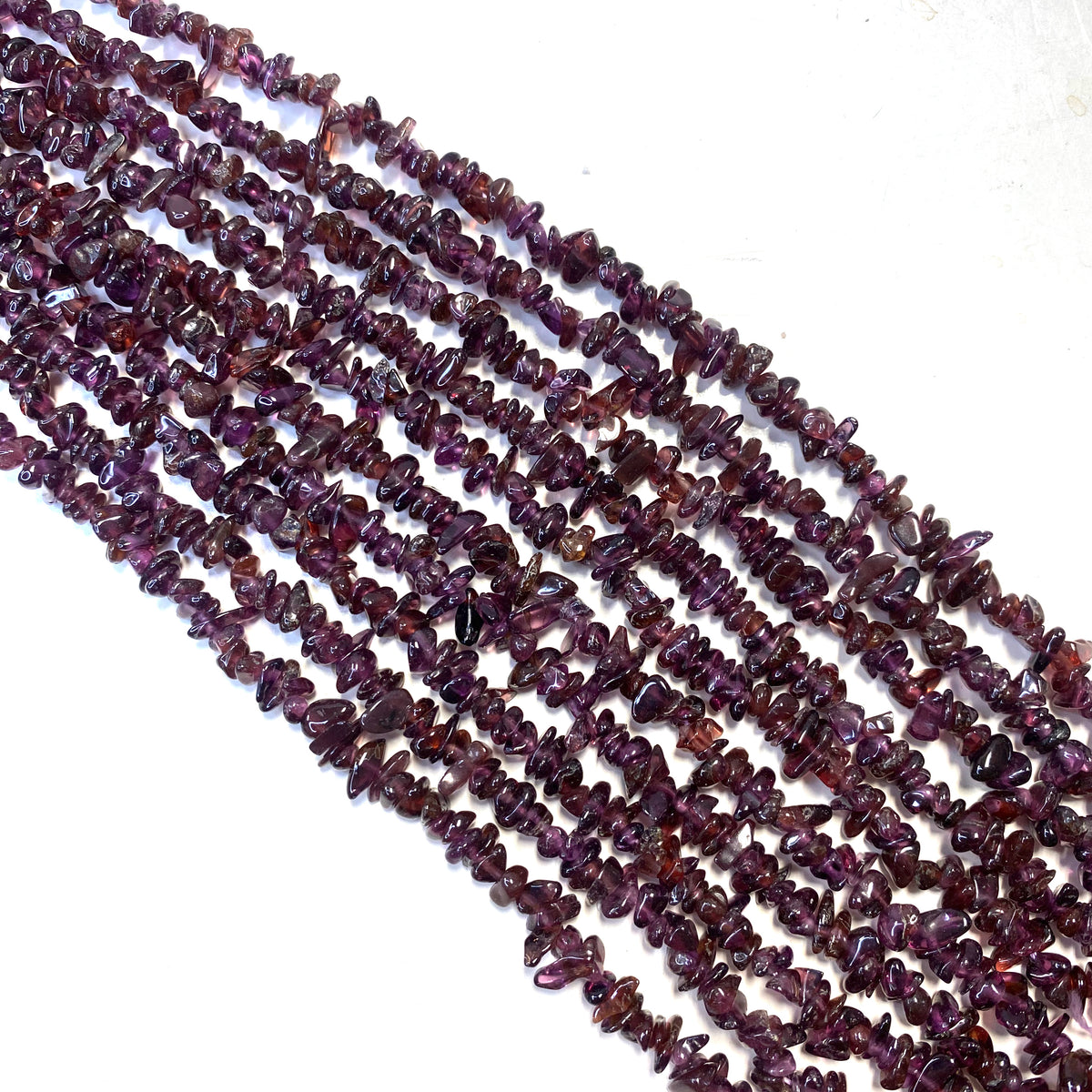 16” Pink Garnet Bead, Garnet Chip Bead Strand, Garnet Bead Necklace, Beaded  Garnet