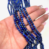 4mm Round Lapis Lazuli Bead, Lapis Bead, Lapis Bead Strand, 16” Lapis Bead Strand