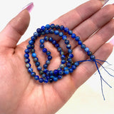 4mm Round Lapis Lazuli Bead, Lapis Bead, Lapis Bead Strand, 16” Lapis Bead Strand