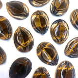 Tigers Eye Yoni Carving, Tigers Eye Gemstone Yoni Carving, Tigers Eye Vulva Carving, B-21
