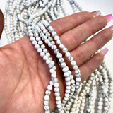 4mm Round Howlite Bead, Howlite Bead, Howlite Bead Strand, 16” Howlite Bead Strand