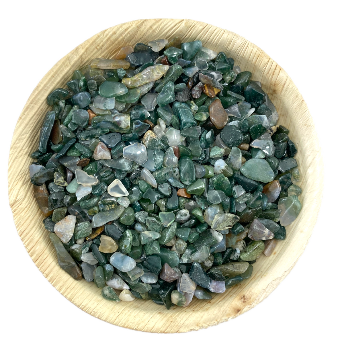 Green Moss Agate Chips 25 grams Moss Agate Tumbled Green Moss Agate
