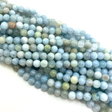 6mm Round Aquamarine Bead, Aquamarine Bead, Aquamarine Bead Strand, 16” Aquamarine Bead Strand