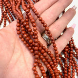 4mm Round Red Jasper Bead, Red Jasper Bead, Red Jasper Bead Strand, 16” Red Jasper Bead Strand