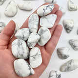Tumbled Howlite, Howlite Tumbled Stone, Polished Howlite, Howlite Pocket Stone