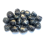 Chinese Writing Stone Tumble, Tumbled Chinese Writing Stone, Black Basalt and White Feldspar, P-15