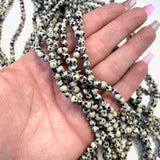 4mm Round Dalmatian Jasper Bead, Dalmatian Bead, Dalmatian Bead Strand, 16” Dalmatian Bead Strand