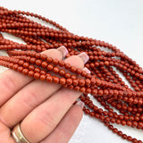 4mm Round Red Jasper Bead, Red Jasper Bead, Red Jasper Bead Strand, 16” Red Jasper Bead Strand