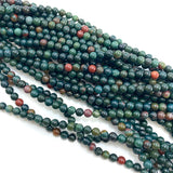 4mm Round Bloodstone Bead, Bloodstone Bead, Bloodstone Bead Strand, 16” Bloodstone Bead Strand